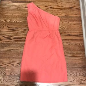 Jcrew coral one shoulder dress